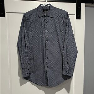 Alfani Black and White Patterned Dress Shirt Slim Fit medium 15-15 1/2 32-33